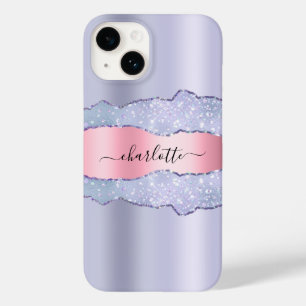Violet rosa agate marble namn-skript