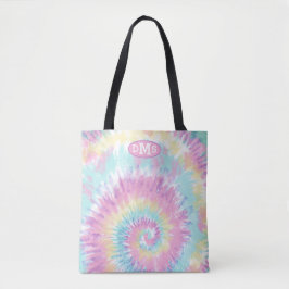 Violet Rosa Blue Tie Dye Abstrakt Monogram Tygkasse