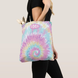 Violet Rosa Blue Tie Dye Abstrakt Monogram Tygkasse