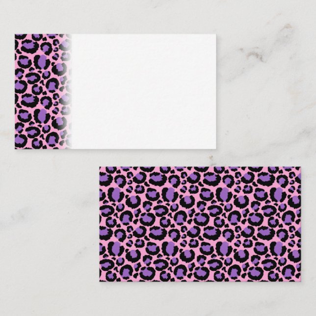 Violet Rosa Cheetah Leopard Mönster Animal Lover Placeringskort (Fram/baksida)