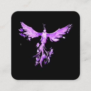 *~* VIOLET ROSA Feathers Phoenix Stigning på Blac Fyrkantigt Visitkort