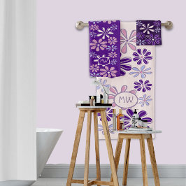 Violet Rosa Indigo Flower Doodle Initialer