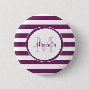 Violet Rugby Rand med Chic Monogram och Namn Knapp