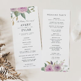 Violet & Sage Bröllop Ceremony Program