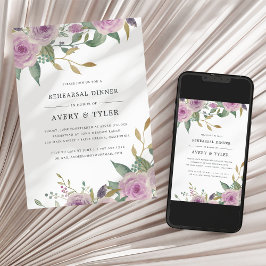 Violet & Sage Övningsmiddagsinbjudan Inbjudningar