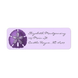 Violet Sand Dollar-etiketter Returadress Etikett