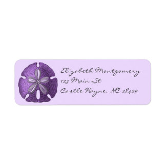 Violet Sand Dollar-etiketter Returadress Etikett