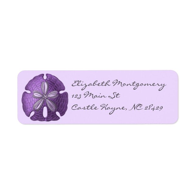 Violet Sand Dollar-etiketter Returadress Etikett (Framsidan)