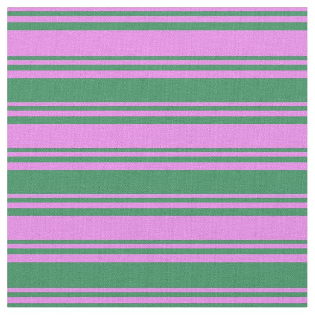 Violet & Sea Grönt Färgad Stripe/LUNDA Mönster Tyg (Närbild)
