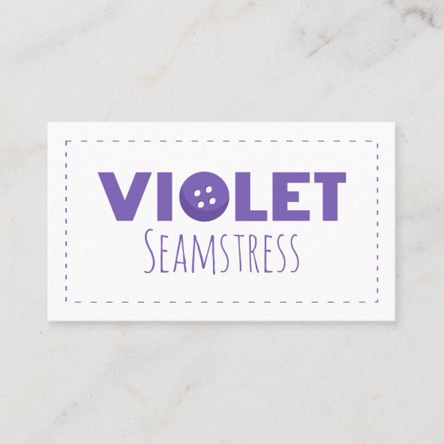 Violet Seamstress Visitkort (Framsida)