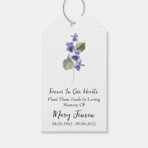 Violet Seed Packet Memorial Funeral Presentetikett
