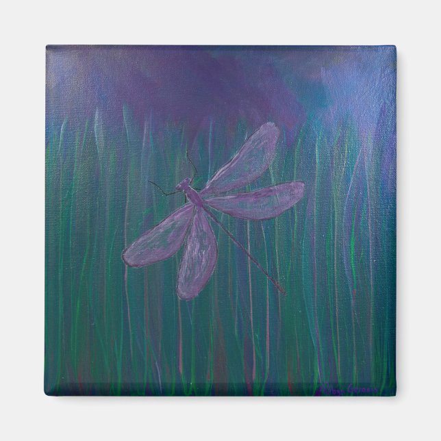 Violet Shimmer Dragonfly Magnet (Framsidan)