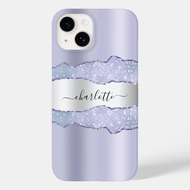 Violet silver agate marble namn-skript (Baksida)