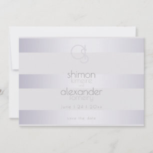 Violet Silver Shimmer Stripes Monogramm Spara Datumet