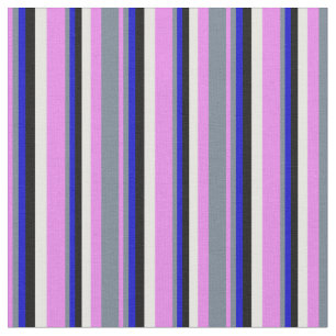 Violet, Slate Grått, Blue, Black and White Färgad Tyg