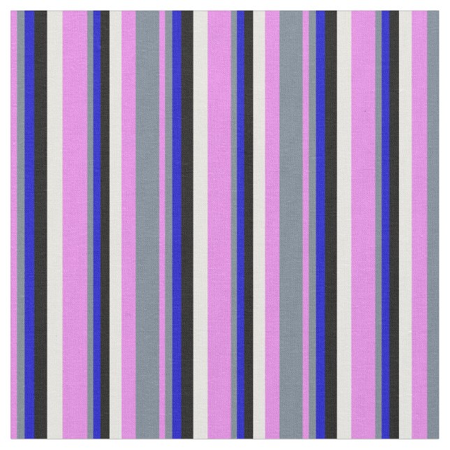 Violet, Slate Grått, Blue, Black and White Färgad Tyg (Närbild)
