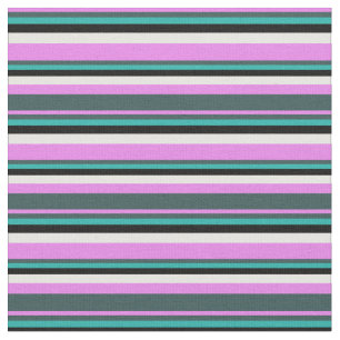 Violet, Slate Grått, Sea Grönt, Black & White Tyg