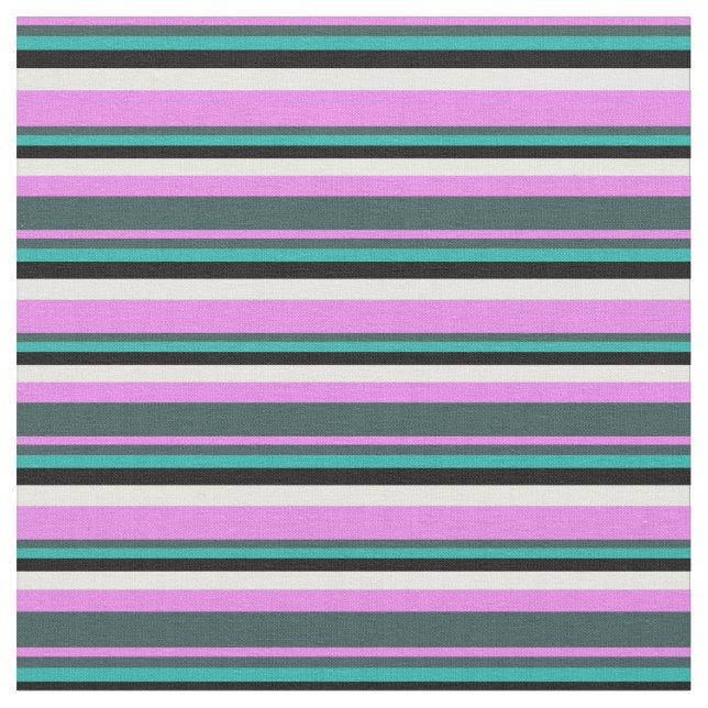 Violet, Slate Grått, Sea Grönt, Black & White Tyg (Närbild)