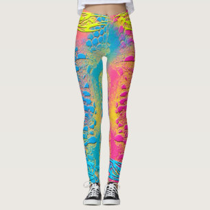 VIOLET SNÖRE - Digital - Fractal Art - Leggings