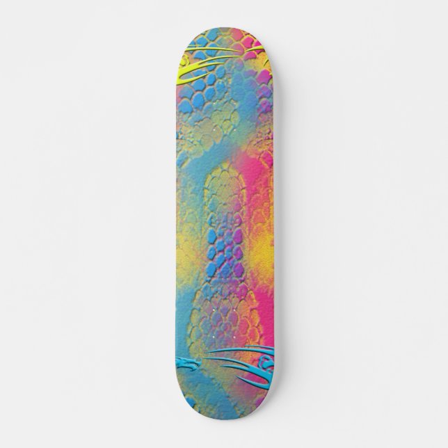 VIOLET SNÖRE - Digital - Fractal Art - Mini Skateboard Bräda 18,5 Cm (Framsida)
