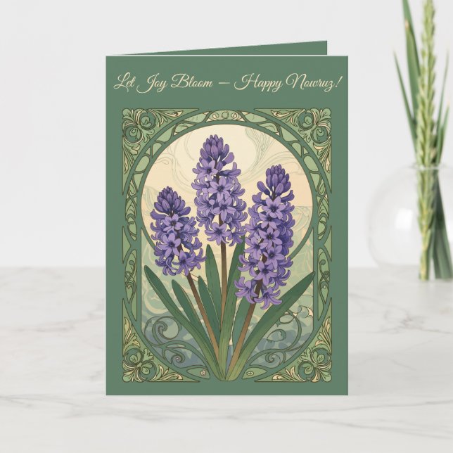 Violet Sonbol Nowruz Hyacint Blomning Kort (Framsida)