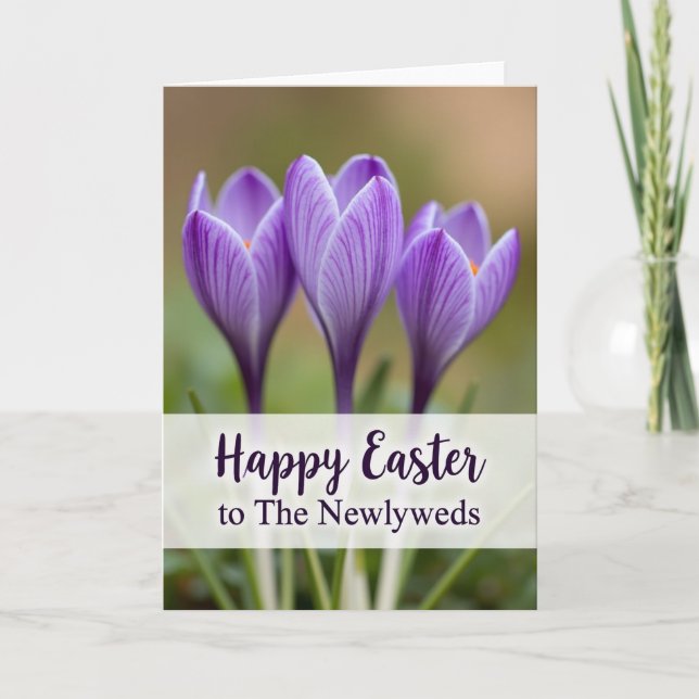 Violet Spring Newlyweds Easter Card Kort (Framsida)