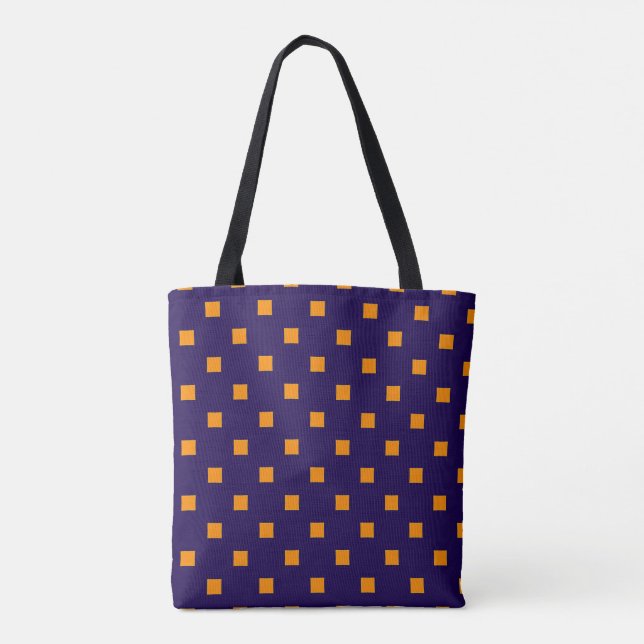 Violet Squared Mönster Tote Bag Tygkasse (Baksida)