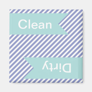 Violet Stripe Clean - Dirty Dishwasher Magnets Magnet