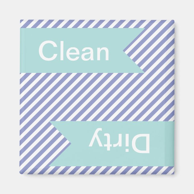 Violet Stripe Clean - Dirty Dishwasher Magnets Magnet (Framsidan)