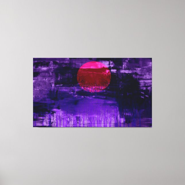 Violet Sunset Abstrakt Painting 2 Canvastryck (Framsida)