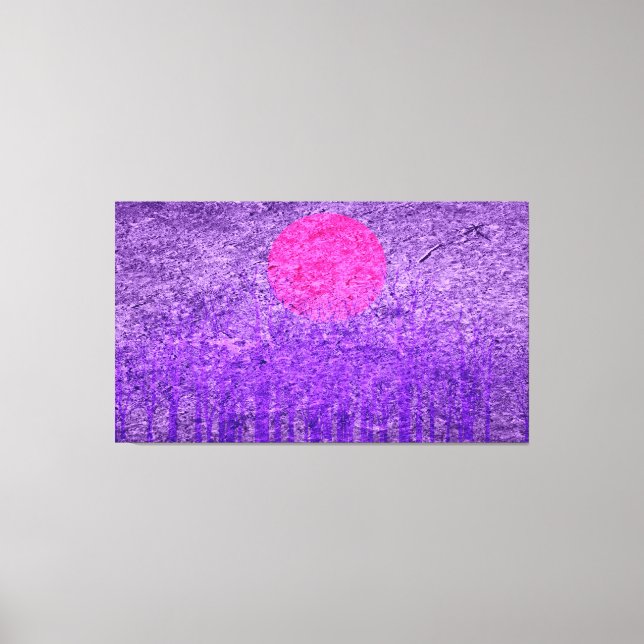 Violet Sunset Abstrakt Painting 3 Canvastryck (Framsida)