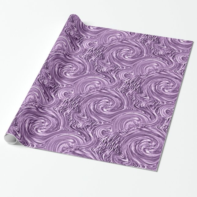 Violet Swirl Wrapping Papper Presentpapper (Utrullad)