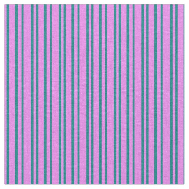 Violet & Teal Färgad Linjer Tyg (Närbild)