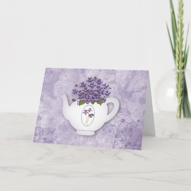 Violet Tekanna Birthday Card Kort (Framsida)
