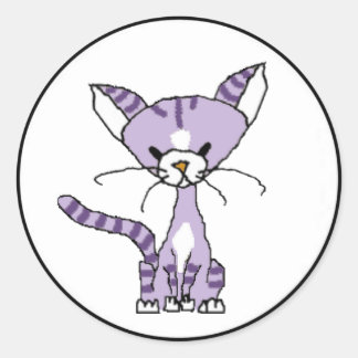 Violet the Cat Sticker (Möt Mews) Runt Klistermärke