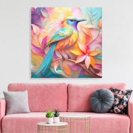 Violet Throated Songbird Fantasy Bird Canvastryck