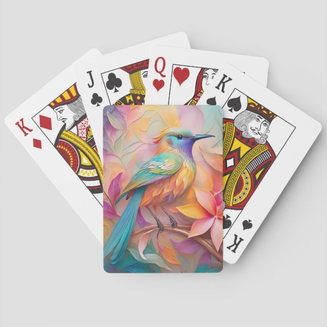 Violet Throated Songbird Fantasy Bird Casinokort (Baksidan)