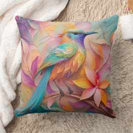 Violet Throated Songbird Fantasy Bird Kudde