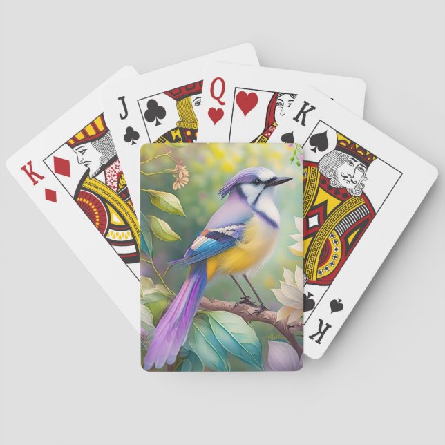 Violet Tofsad Skrika Fantasi Fågel Casinokort (Baksidan)