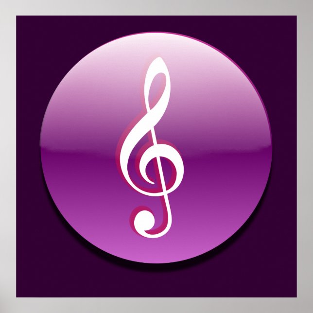 Violet Treble Clef-knapp Poster (Framsidan)