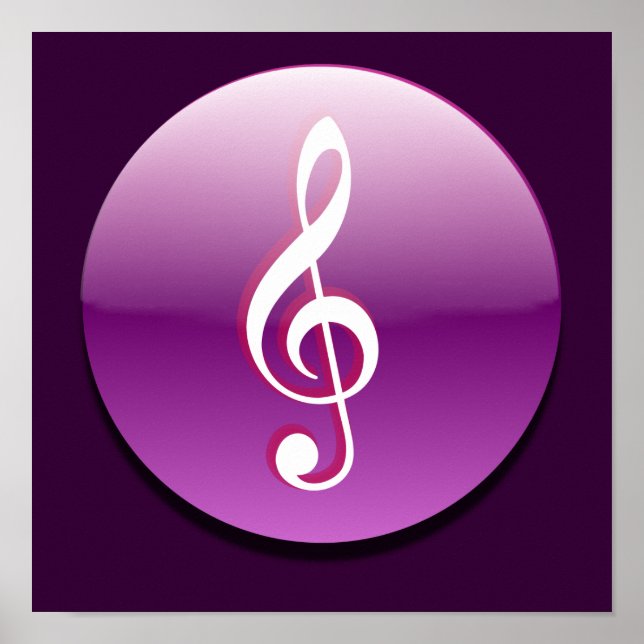 Violet Treble Clef-knapp Poster (Framsidan)