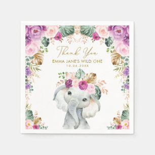 Violet Tropical Jungle Elephant Vild 1 Pappersservett