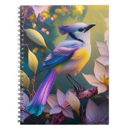 Violet Tuftad Gult Brast Fantasy Bird Anteckningsbok