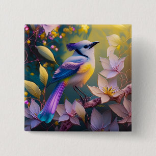 Violet Tuftad Gult Brast Fantasy Bird Knapp