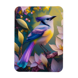 Violet Tuftad Gult Brast Fantasy Bird Magnet