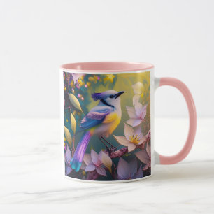 Violet Tuftad Gult Brast Fantasy Bird Mugg
