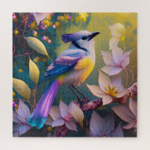 Violet Tuftad Gult Brast Fantasy Bird