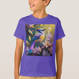 Violet Tuftad Gult Brast Fantasy Bird T Shirt