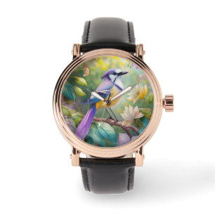 Violet Tufts Jay Fantasy Bird Armbandsur