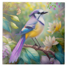 Violet Tufts Jay Fantasy Bird
